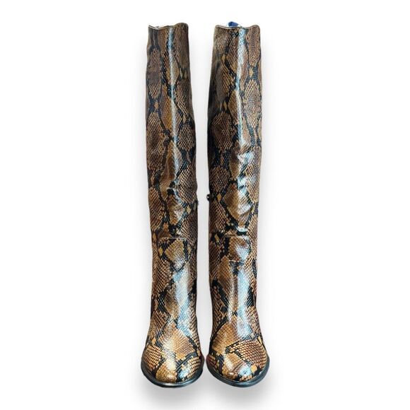 Calvin Klein Women's MASSIE Knee High Boot, CUOIO/DARK WALNUT, 11 Sexy Dress - Picture 3 of 10